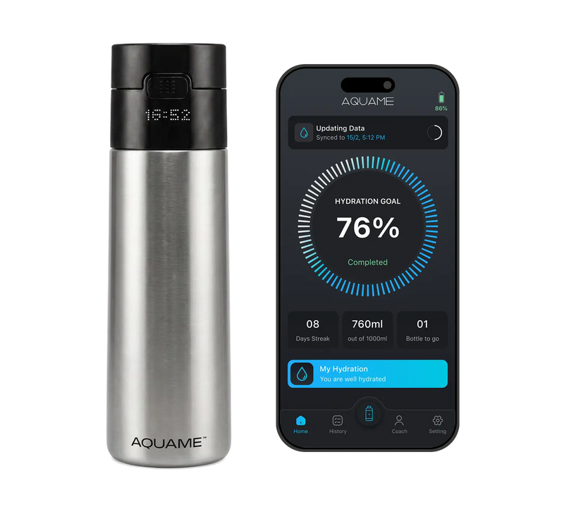 AQUAME 2.0 Smart Bottle - Silver