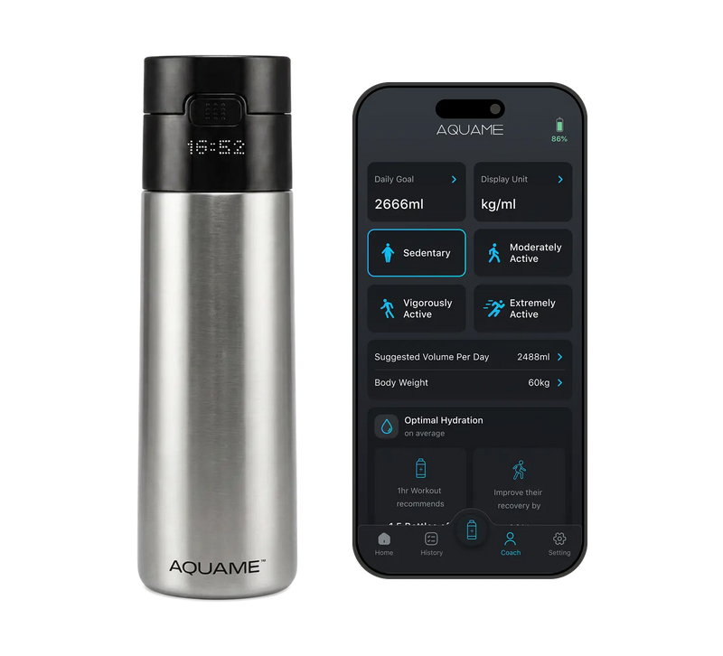 AQUAME 2.0 Smart Bottle - Silver