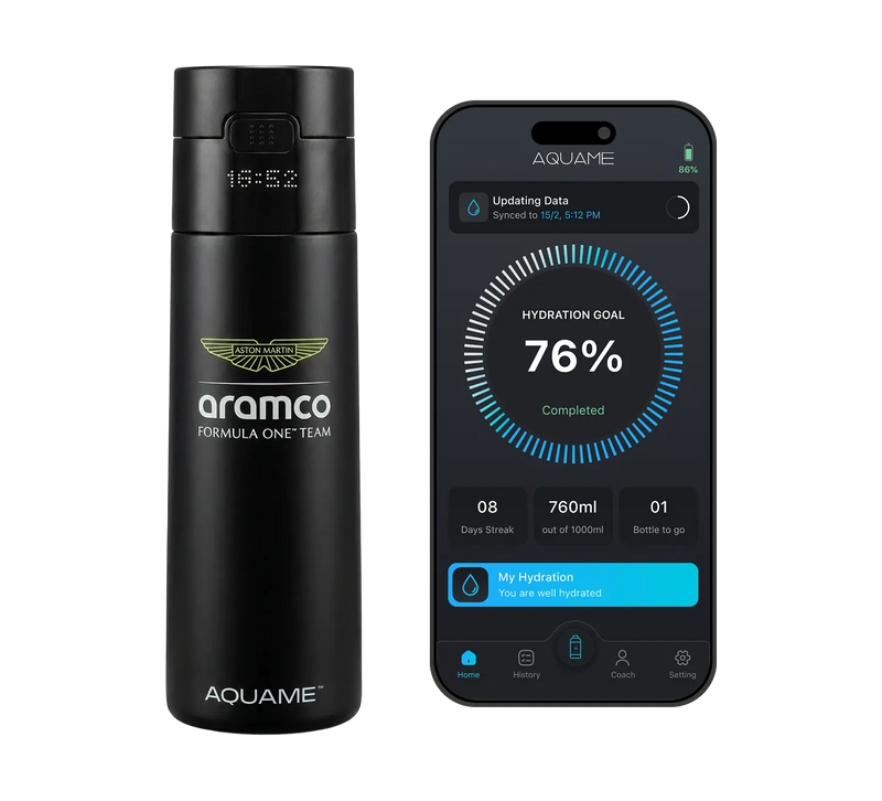 AQUAME 2,0 Botella de agua inteligente Jet Negro