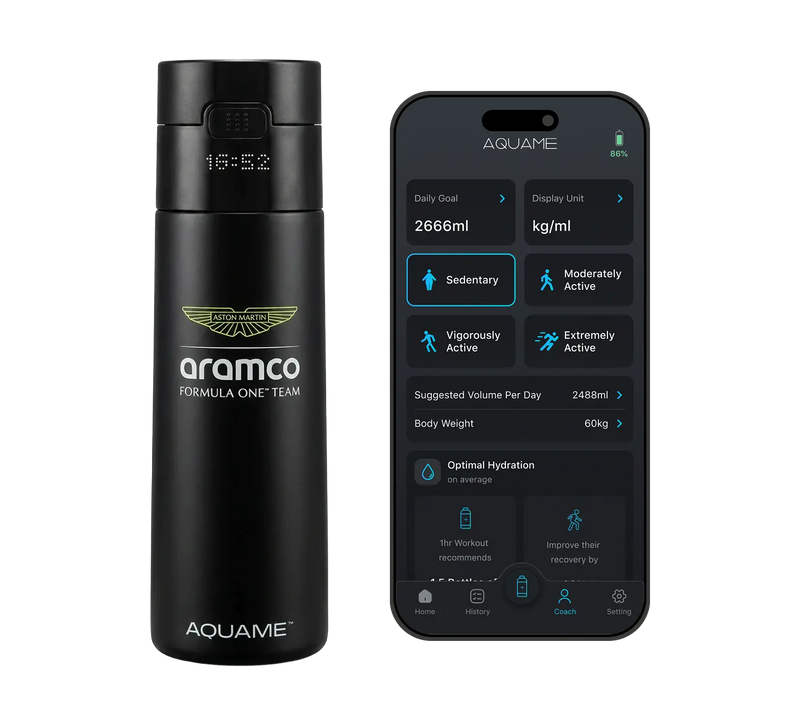 AQUAME 2,0 Botella de agua inteligente Jet Negro