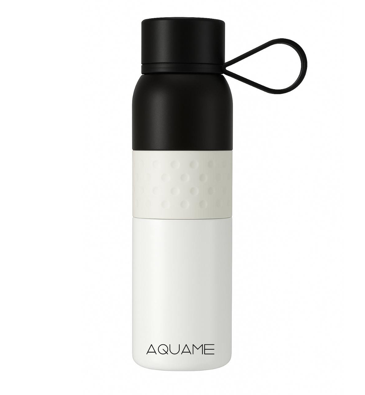 AQUAME Thermo Sport Water Bottle - Black & White