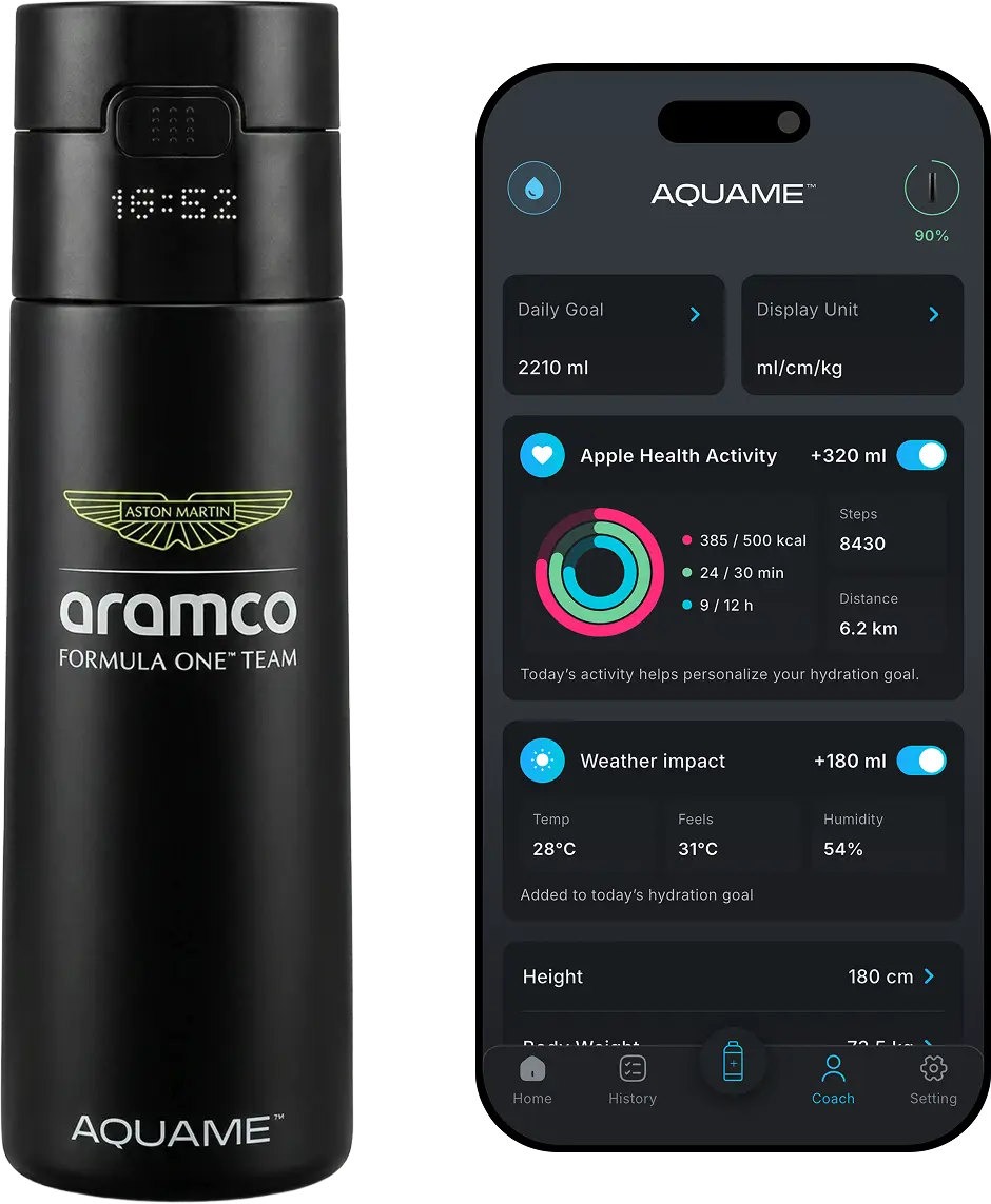 AQUAME x ASTON MARTIN ARAMCO F1® TEAM SMART BOTTLE – BLACK