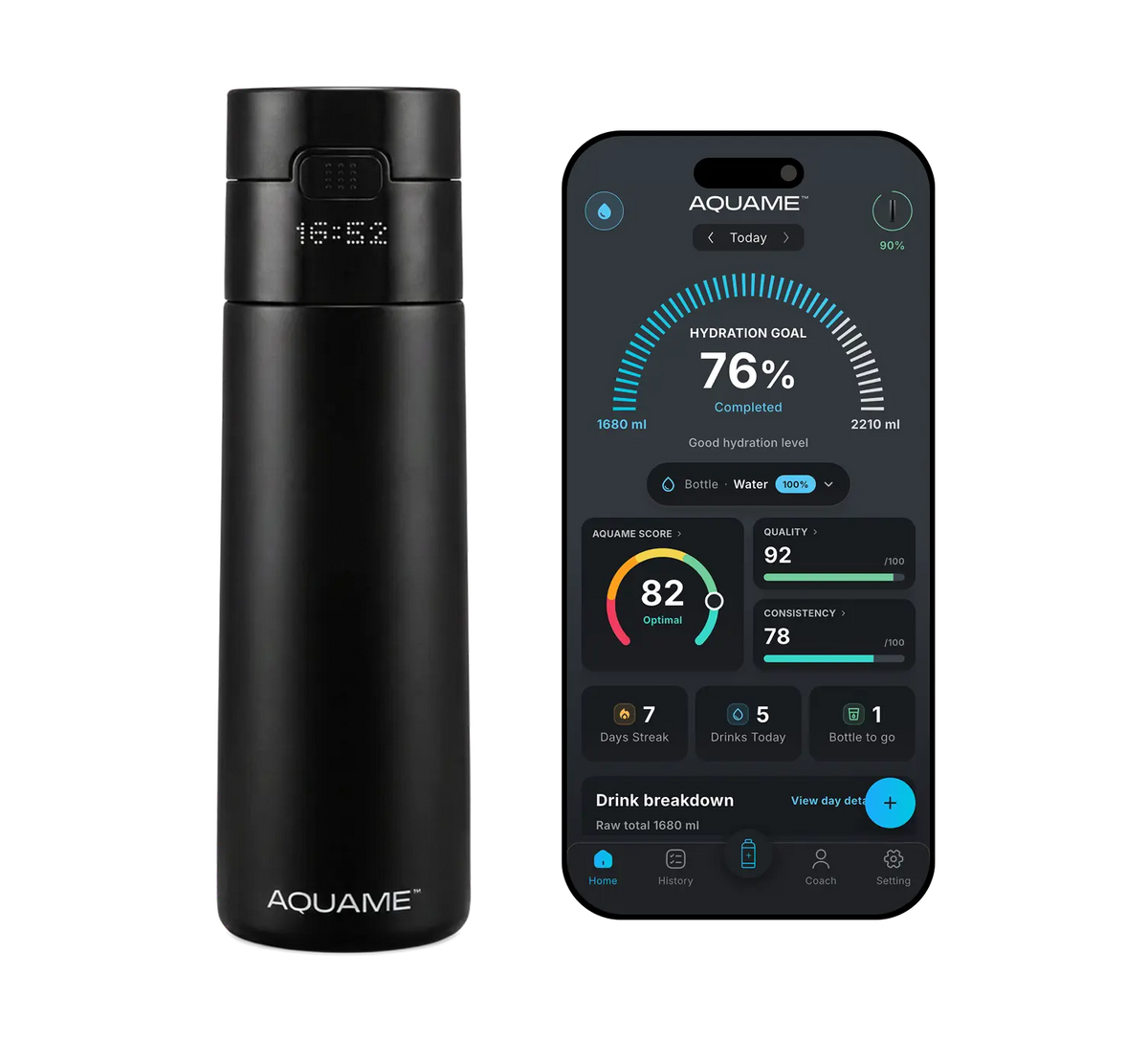 AQUAME 2.0 Smart Bottle - Black