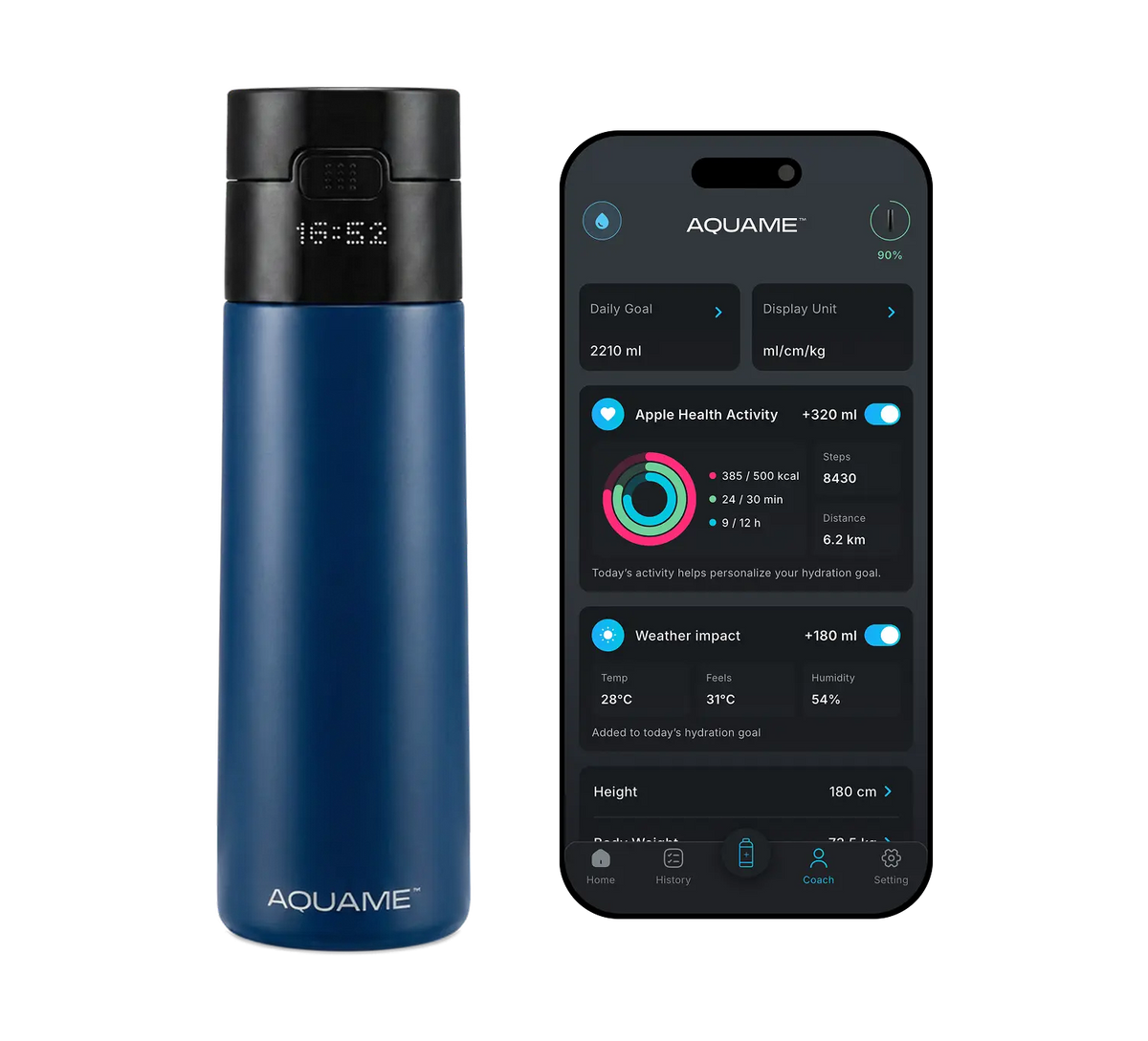 AQUAME 2.0 Smart Bottle - Blue