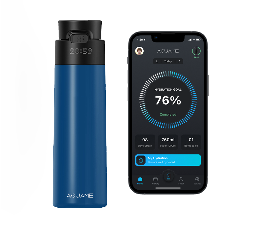 AQUAME 2.0 Smart Water Bottle Cobalt Blue