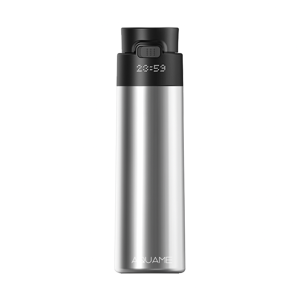 AQUAME 2.0 Smart Water Bottle Chrome Silver