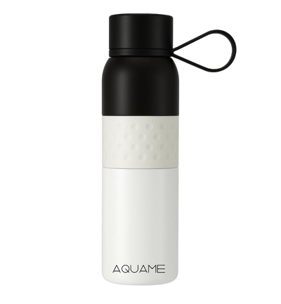 AQUAME Thermo Sport Water Bottle - Black & White