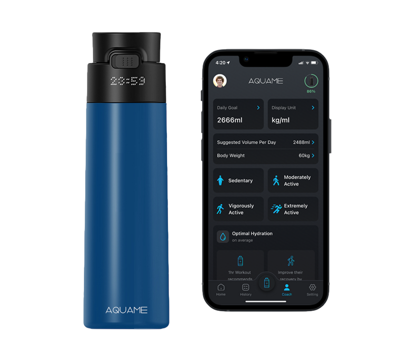 AQUAME 2.0 Smart Water Bottle Cobalt Blue