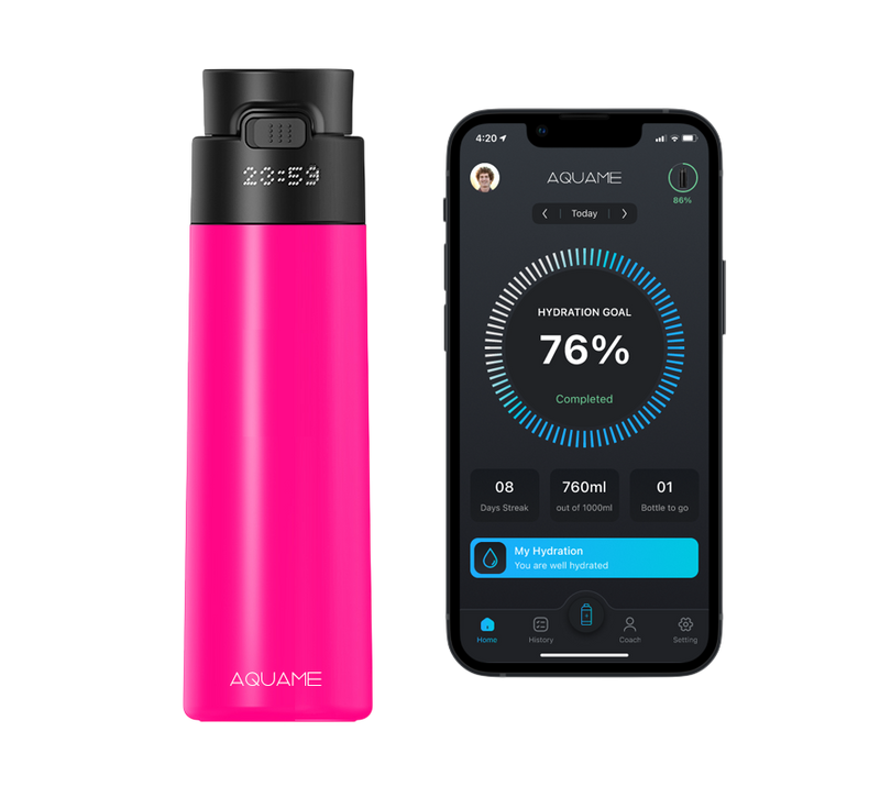 AQUAME 2.0 Smart Water Bottle Neo Pink