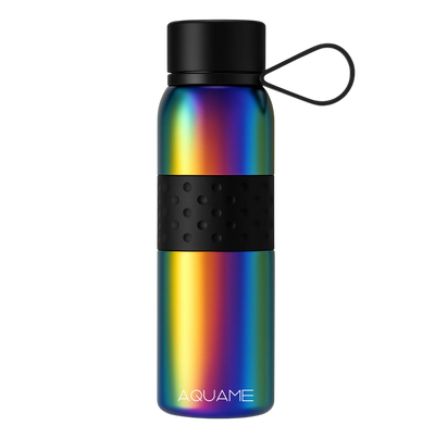 AQUAME Thermo Sport Water Bottle - Chrome Rainbow