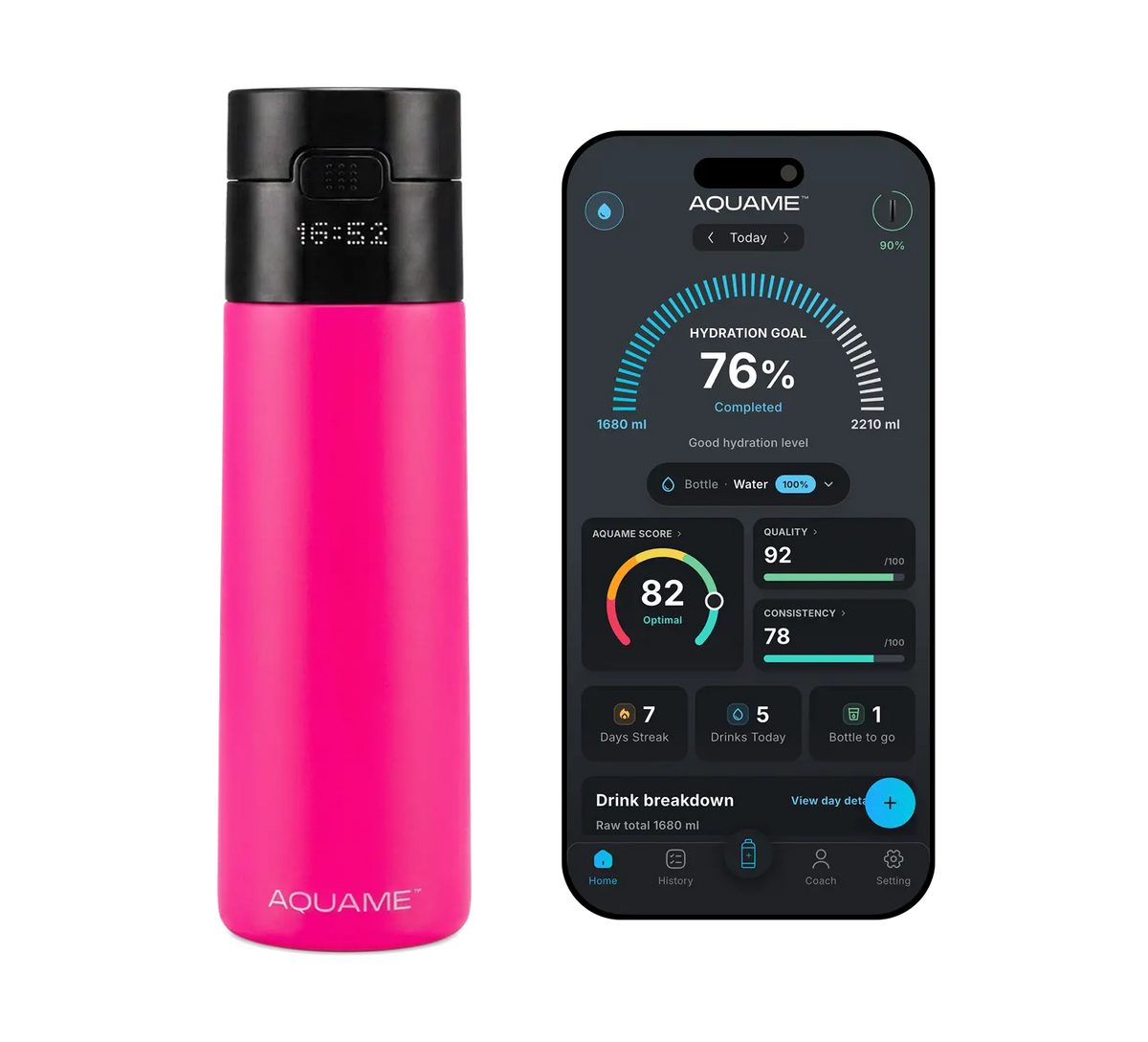 AQUAME 2.0 Smart Bottle - Pink